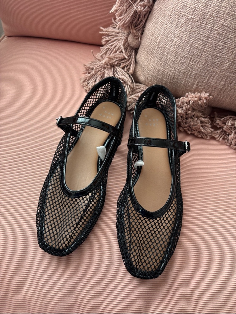 New Black Mesh Mary Jane Flats - A New Day size 6.5